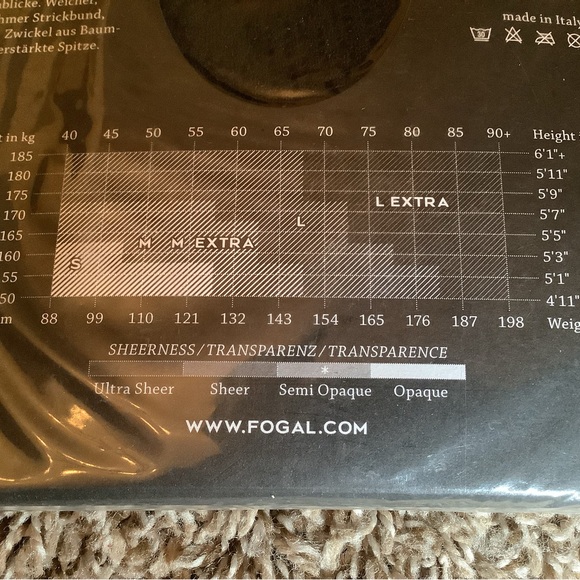 Fogal Caren fine knitted net pantyhose, style 5029, color noir (black), size: S - Picture 8 of 11